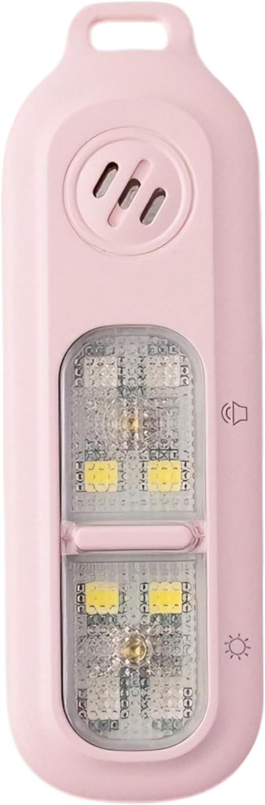 130DB Rechargeable Personal Alarm | One-Button Alarm | 4 Flash Light Modes | Equipped with a Back Clip | Free Keychain Included | Ideal for Women, Kids and the Elderl（Pink）