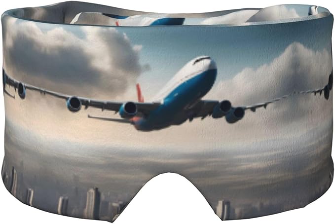 high Altitude Airplane Unisex Side Sleeping Headband, Sleeping Eye Mask and Ear Muffs, (26.8 * 4.3 inches), Indoor and Outdoor Travel Yoga Adjustable Comfort Eye and Ear Muffs,