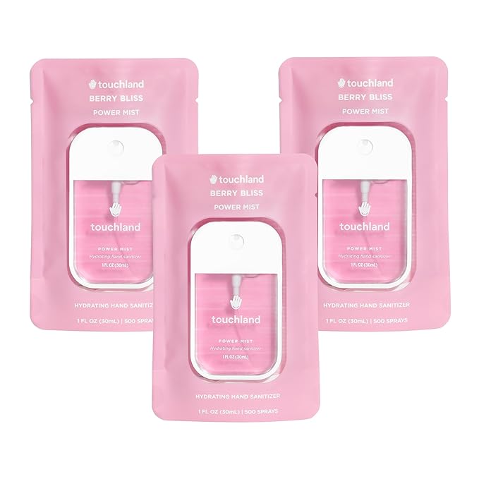 Touchland Hydrating Hand Sanitizer Spray – Berry Bliss Trio Set – 3 x 1 FL OZ Travel Size Mists