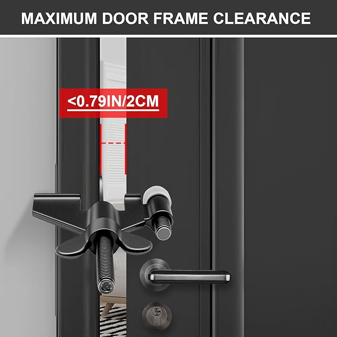 AceMining Upgraded Portable Door Lock Home Security Door Locker Privacy Perfect for Traveling Hotel Home Apartment College and Travel Lockdown Locks for Additional Safety, Black