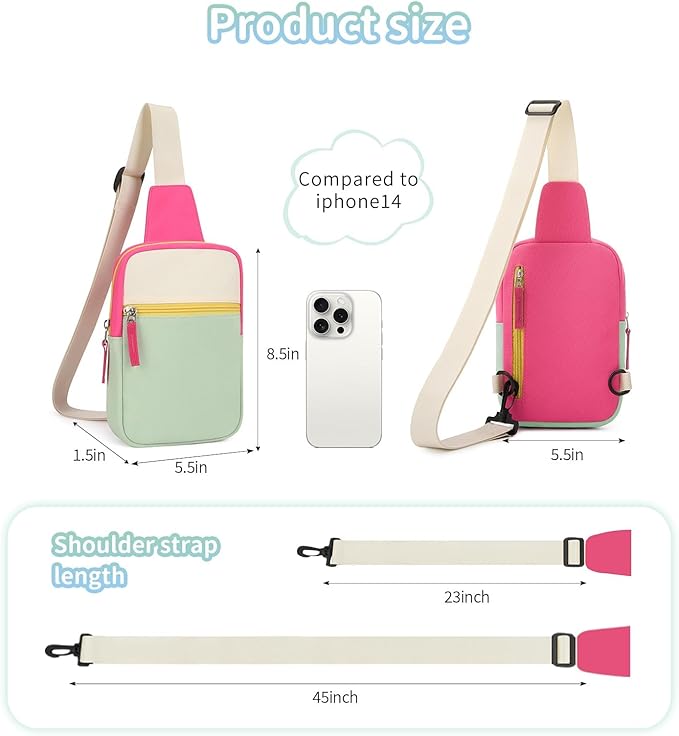 Mothers Day Gifts for Daughter, Birthday Graduation Gifts for 8 9 10 11 12 Year Old Teens Girls Her,Fanny Pack Sling Crossbody Bag Belt Bags Purse, Preppy Teen Girl Gift Trendy Stuff Travel Essentials