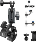 K&F CONCEPT Super Clamp Camera Mount with 360° Dual Ball Head, Bike/Motorcycle Handlebar Mount Compatible with DJI Action 6/5/4/3, Hero 13/12/11/10, 360 X5 X4