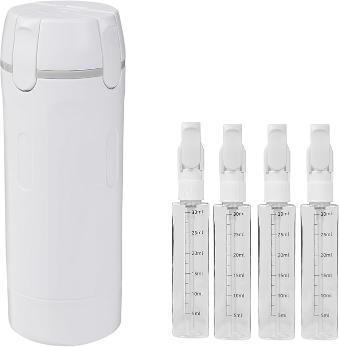 4 in 1 Travel Dispenser,Travel Bottles for Toiletries,Travel Dispenser Bottle,Refillable,Suitable for Storing Shampoo, Shower Gel,Suitable for Vacation Camping and Gym. (White)