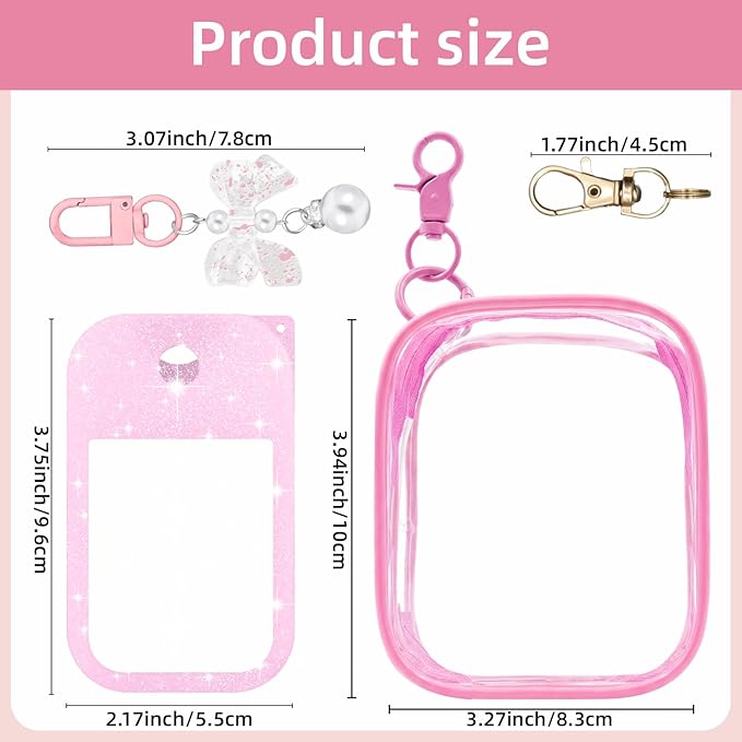 Silicone Case Compatible with Touchland Hand Sanitizer Spray Mist 1 oz with Bow Keychain