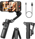 AOCHUAN Phone Gimbal Stabilizer 3-Axis Smartphone Foldable Handheld Gimbal for iPhone with Focus Wheel TikTok YouTube Vlog Stabilizer for iPhone17 16 15 14 13 Pro Max Android-Smart XE