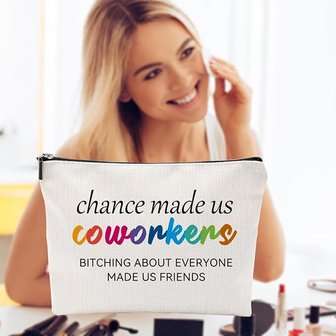 ZUYUROU Coworker Leaving Gifts for Women，Work Besties Gifts for Women, Chance Made Us Coworkers, New Job, Going Away, Retirement, Farewell Gifts for women Cosmetic Bag
