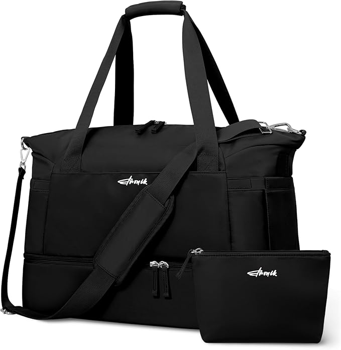 ETRONIK Gym Bag for Women, Personal Item Travel Bag with Shoes Compartment, Weekender Overnight Duffel Bag with Wet Pocket, Carry On Bag for Women, Travel, Gym, Weekend
