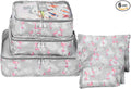6 Set Packing Cube Luggage Organizer Pouch, Travel Storage Bags Organizer Set, Clothes Packing Cubes Laundry Pouch Suitcase Organizer Bags for Travel Carry On Luggage Packing (Blue Flamingo)