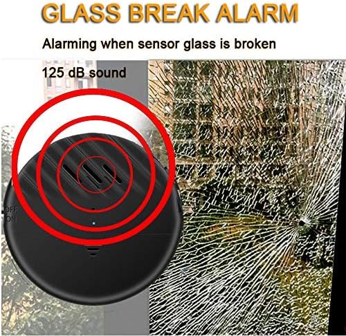 EverNary Window Vibration Alarm,3Pack 125dB Loud Ultra-Slim Anti-Theft Alarm for Door and Window Glass Break Sensor Alert with Adjustable Sensitivity (3, Black)