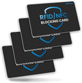 WHonor RFID Blocking Card 4 Pack, Debit Credit Card Protector, Anti-Theft Contactless NFC Blocker, Entire Wallet Protection (4)