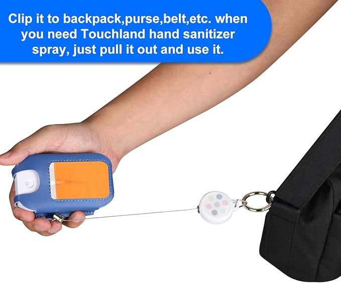 Beautyflier PU Holder Sleeve for Touchland Power Mist and Glow Mist 1FL OZ Hand Sanitizer Spray, Protective Case with Keychain and Telescoping Ring, Perfectly for Travel, Sleeve Only