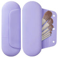 AGIKET Silicone Makeup Brush Holder Travel Cosmetic Bag：Soft Portable Cosmetic Face Brushes Holder with Upgrade Anti-Fall Out Magnetic Closure, Large Travel Makeup Brush Case - Lavender