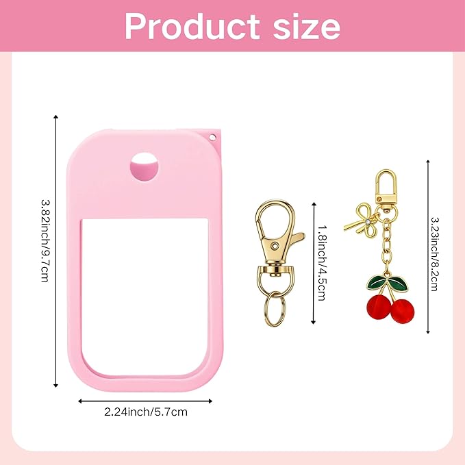 SAANG & JAT Hand Sanitizer Spray Case Compatible with Touchland, Silicone Holder Cherry Keychain for Touch Land Mist Case