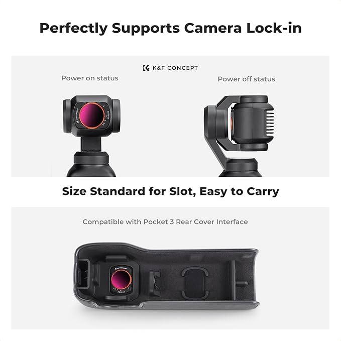 K&F CONCEPT Magnetic Variable ND32-512 Filter Compatible with DJI Osmo Pocket 3, K-Series 5-9 Limited Stops Adjustable ND Filter, Action Camera Accessories, Multi-Coated HD Optical Glass