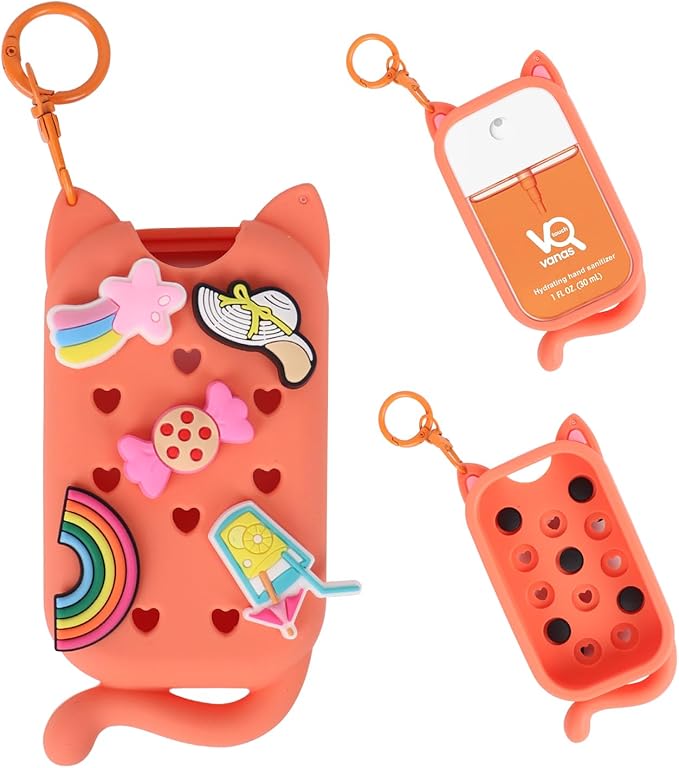 Hand Sanitizer Spray Case for Touchland Case Keychain, Hand Sanitizer Spray Holder Compatible with 5 Decorative Charms.