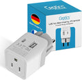 Ceptics Schuko, Germany, France, Spain Travel Adapter Plug with Dual USB - Usa Input Type E/F - Ultra Compact Perfect for Cell Phones, Laptop, Camera Chargers, iWatch, iPad, iPhone and More (CTU-9)