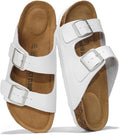 Project Cloud 100% Genuine Leather Flat Sandals For Women 2026 Cork Footbed Womens Sandals with Memory Foam and arch support Vacation Essentials Slides for Women Footwear (Venita)