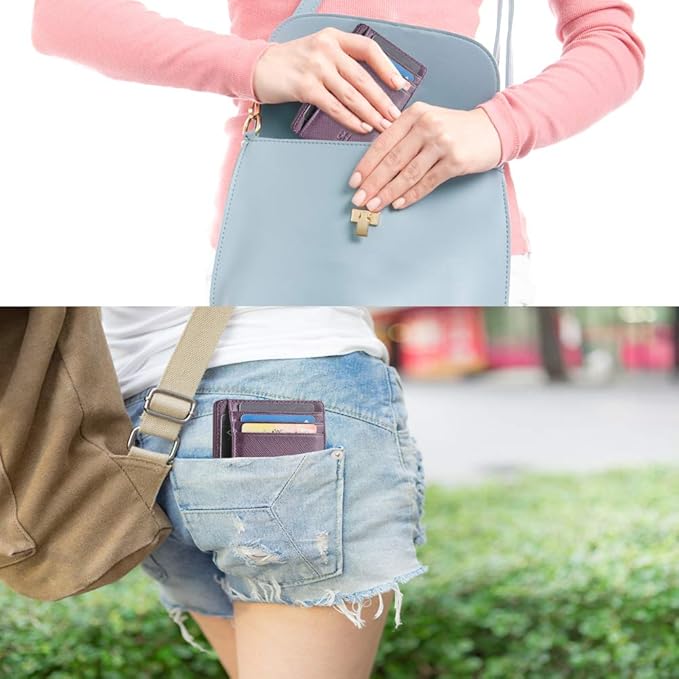 GH GOLD HORSE Slim RFID Blocking Card Holder Minimalist Leather Front Pocket Wallet for Women | Slim, RFID Blocking, Minimalist, Front Pocket