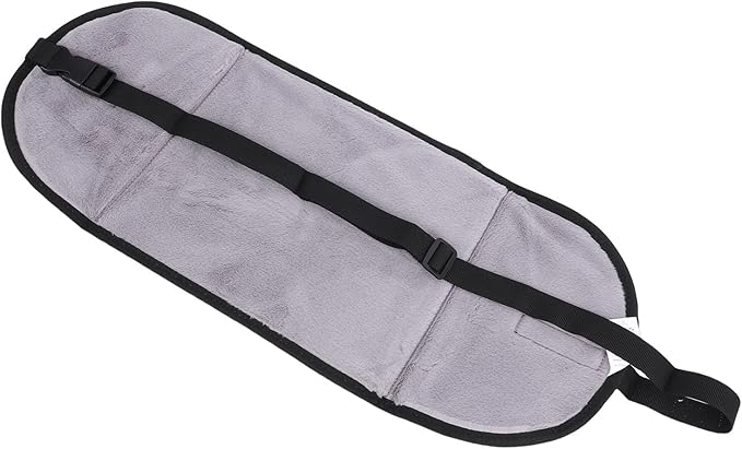 SUNGOOYUE Airplane Foot Hammock, Portable Nylon Adjustable Strap Foot Rest for Travel or Desk Work, Soft Fabric with Reinforced Base to Prevent Slips and Elevate Feet Comfortably (Black)