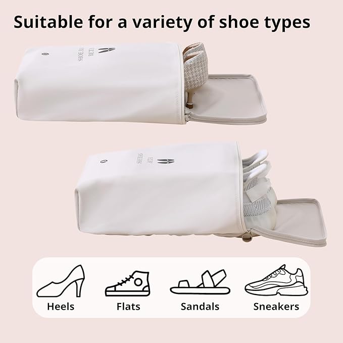 tianzong Shoe Bags for Travel, Waterproof Shoe Storage Organizer with Zipper for Men and Women (1 Pack, Pink)