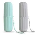Sunenlyst 2Pcs Travel Toothbrush Holder, Portable Toothbrush Case for Traveling, Camping, Business Trip and School, Multifuction Plastic Toothbrushes Toothpaste Set with Two Colors（Length：7.7"