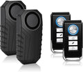 113dB Bike Alarm, Wireless Vibration Motion Sensor Waterproof Motorcycle Alarm with Remote, Anti-Theft Vibration Bicycle Alarm Waterproof Vehicle Security Alarm System, 2 Pack