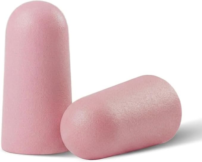 Soft Foam Earplugs, 33 dB NRR, (6 Pair 12 Ear Plugs) Maximum Protection for Sleeping; Silence Snoring, Airplanes, Airports, Power Tools, Phone Conversations, Loud Work Environments (Pink)