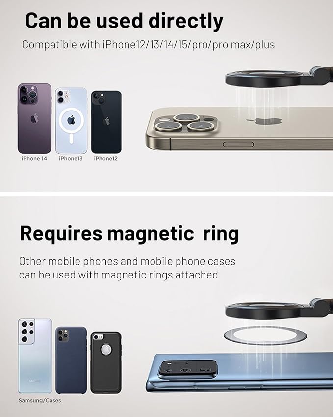 JINSERTA Magnetic Airplane Phone Holder, Travel Essentials Phone Mount for Desk with Multi-Directional 360 Degree Rotation,Travel Accessories Must Haves Phone Holder for Flying,Table or Outdoor