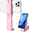 Airplane Phone Holder, Foldable Phone Holder for Airplane Seat Back Luggage Pole Desk 360° Rotation for Multi-Directional Viewing, Travel Essentials Holds Cell Phones (Pink 1pcs)