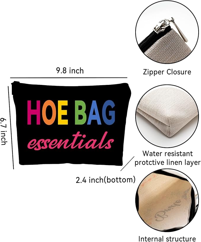 ZUYUROU Funny Gifts for Women, Girls - Cool Hostess Gift Ideas for Birthday, Weekend Fun - Makeup Travel Bag - Black