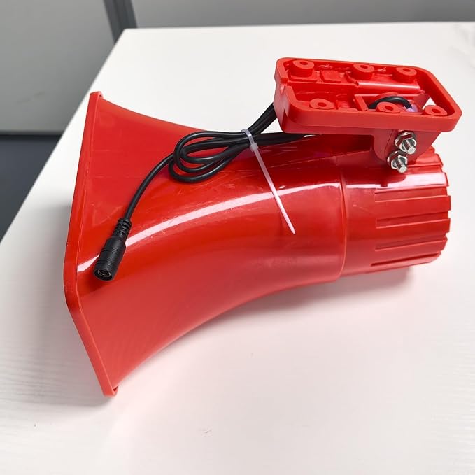 Outdoor Alarm Security Siren, AC110V Red Safety Horn for Public Emergency Alarms with Adjustable Volume,Long Range, 120 Decibels, Remotely Activate with Wi-Fi Socket (Sold Separately)