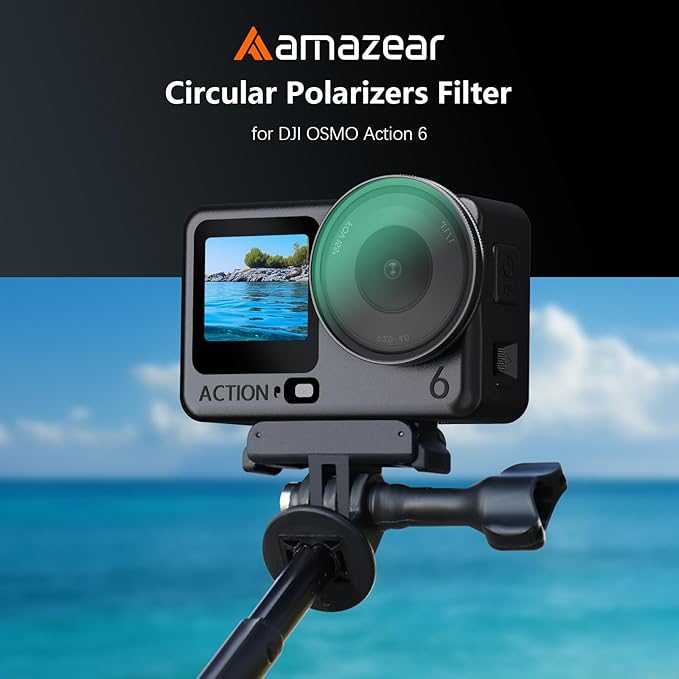 AMAZEAR Master CPL Filter for DJI OSMO Action 6 Accessories, Action6 Pro Circular Polarizing Lens to Reduce Glare & Enhance Colors, Professional HD Optical Glass Filter