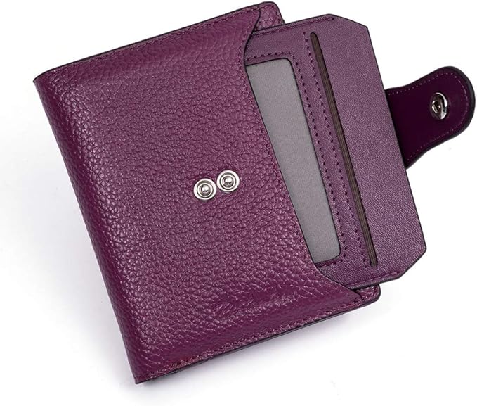 BOSTANTEN Women Leather Wallet RFID Blocking Small Bifold Zipper Pocket Wallet Card Case Purse with ID Window
