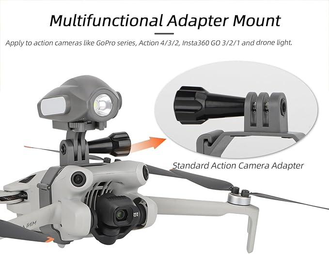 BTG DJI Mini 4 Pro Drone Action Camera Mount Holder for DJI OSMO Action 5 Pro 4 3/Pocket 3 2 /Fimi Palm 2 / Insta360 Go 3 3S/ONE X4 X3/ONE R/Night Light Sport Camera Mount