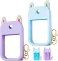 2-Pack Hand Sanitizer Spray Case Compatible with Touchland, Silicone Travel Hand Sanitizer Case Holder with Keychain for Touch Land Mist Cases 1FL. OZ - Blue,Purple