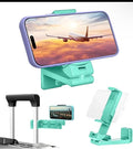 Airplane Travel Essentials Phone Holder, Universal Handsfree Phone Mount for Flying with 360 Degree Rotation, Accessory for Airplane, Travel Must Haves Phone Stand for Desk (Light Green)