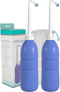 Hibbent 2 Pack 620ml Portable Bidet Sprayer for Women or Men, Handheld Travel Bidet for Personal Hygiene, Jet Spray Bottle for Toilet & Bathroom, Peri Bottle for Postpartum Care, Travel Bag, Purple
