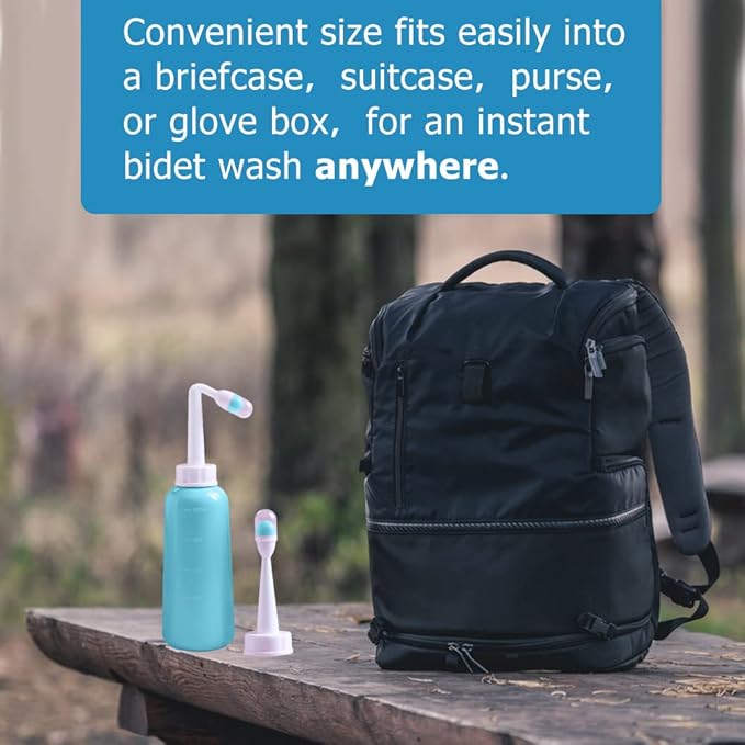 Peri Bottle - Postpartum and Perineal Care - 2 in 1 Portable Bidet - Portable Travel Bidet Sprayer for Women or Men- Handheld Jet Spray Bottle for Toilet (500ML, Green)