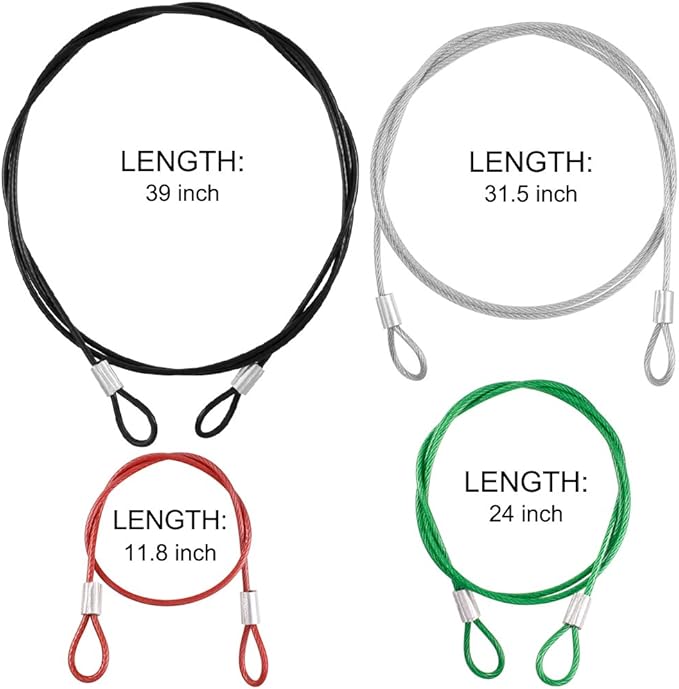 DanziX TSA Approved Lock and 4 Colors Stainless Steel Safety Tether，3-Dial Combination Travel Luggage Lock with Lanyard Security Cable for Protect Your Different Sizes of Bags,Suitcase,Baggage Black