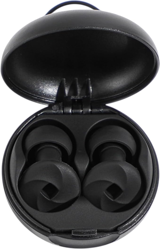 Ear Plugs for Sleeping 23dB Noise Reduction for Concerts, Focus, Travel Soft Reusable Silicone Ear Plugs for Side Sleepers with 4 Ear Tips Case Black