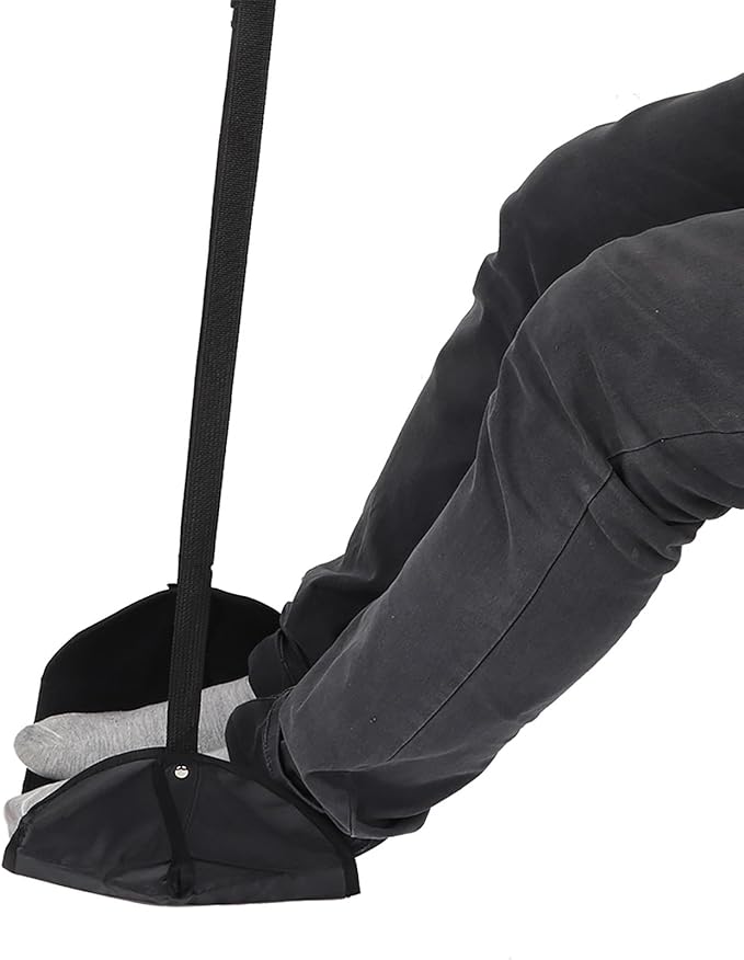 Airplane Footrest Hammock | Travel Feet Rest for Office/Bus/Train | Adjustable Strap & Compact Design | Relieves Back Pain & Leg Swelling