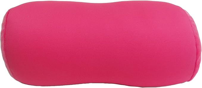 Wolf Essentials Microbead Bolster Tube Travel Pillow - Compact Neck Roll Pillow for Airplane, Car, or Home - Soft Lumbar Support Pillow - Pink