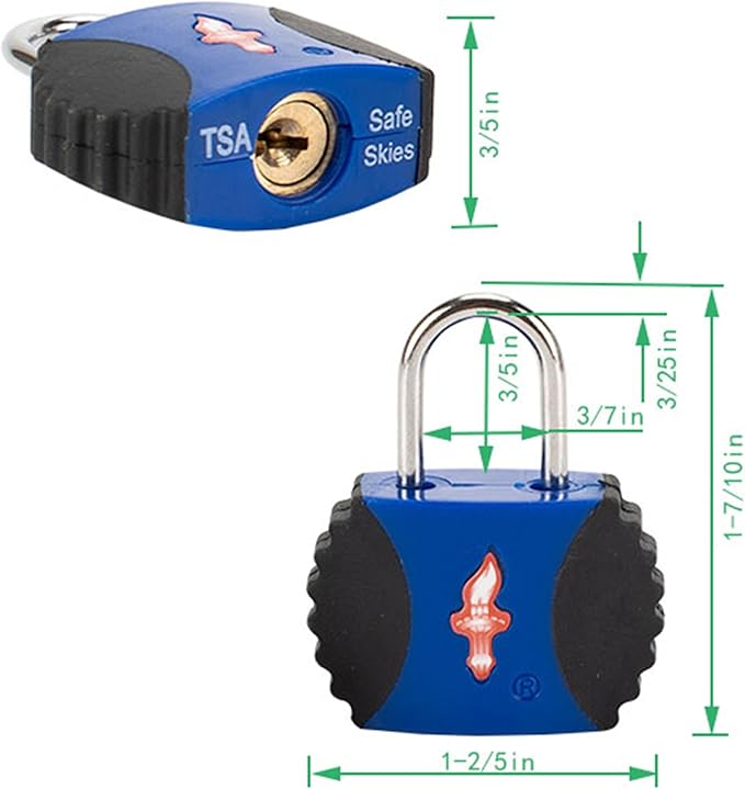 4 Pack Keyed Alike TSA Luggage Locks with PPR/ABS Body for Suitcase Backpack Carry-On Travel Accessories