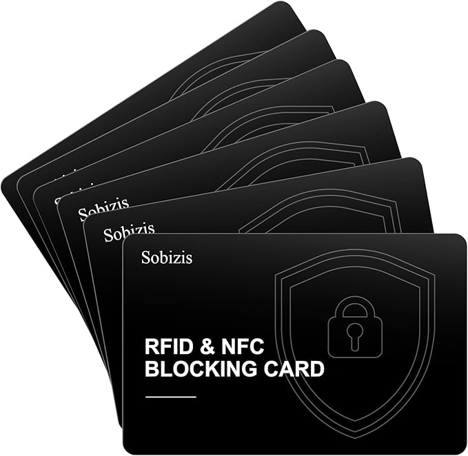 6 Pack RFID Blocking Card, Slim Contactless NFC Debit Credit Card Protector for Wallets,Safe Card RFID Cards Blocker, Anti-Theft for Credit Card Passort ID Card, Travle Accessories for Men & Women