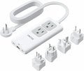 European Travel Plug Adapter, VINTAR Universal Travel Adapter with 5ft Extension Cord, 2 Outlets and 3 USB Ports, Type C/G/E/F/L Plug for EU/UK/France/Italy, Power Strip for Travel Home Cruise Ship