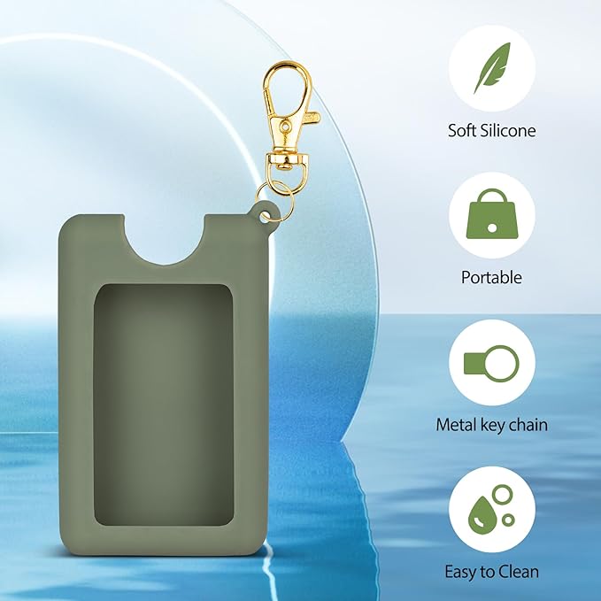 Silicone Case Compatible with Noshinku Pocket Hand Sanitizer, Protective Case with Keychain for Travel Size