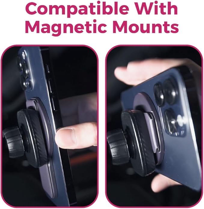 Planet Grip Compatible with MagSafe-Style iPhone Devices, Made from with a Slim Foldable Holder for Secure Magnetic Attachment and one-Hand use (Black) by Mass