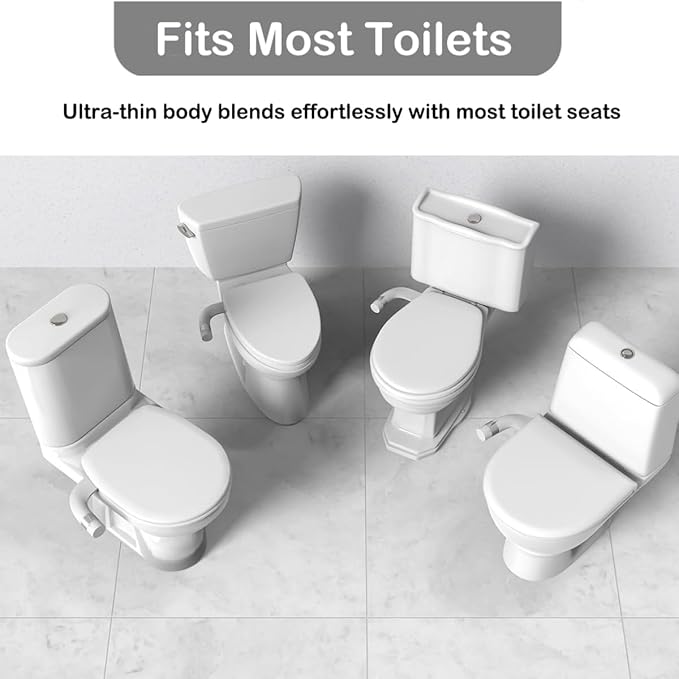 Ultra-Slim Bidet Attachment for Toilet, Non Electric Retractable Nozzles (Posterior/Feminine Wash) Hygienic Bidets Existing Toilets Seat, Adjustable Water Pressure, Water Sprayer Baday