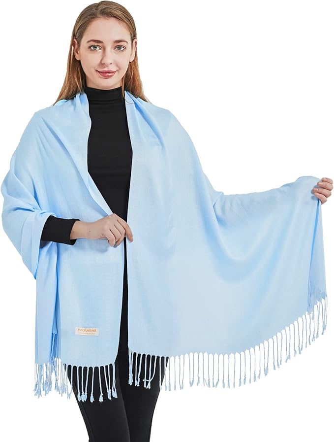 Soft Silky Pashmina Shawl Wraps Solid Colors Scarf for Wedding Evening Dresses