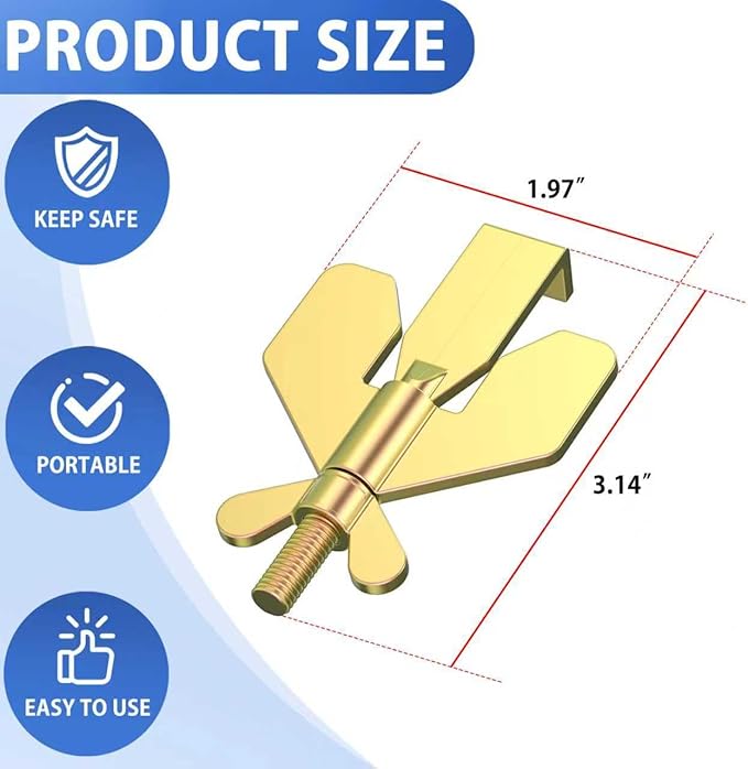 Adjustable Portable Door Lock, Hotel Door Locks for Travelers Security, Prevent Unauthorized Entry, for Home, Travel, Hotels, Apartments (Gold)